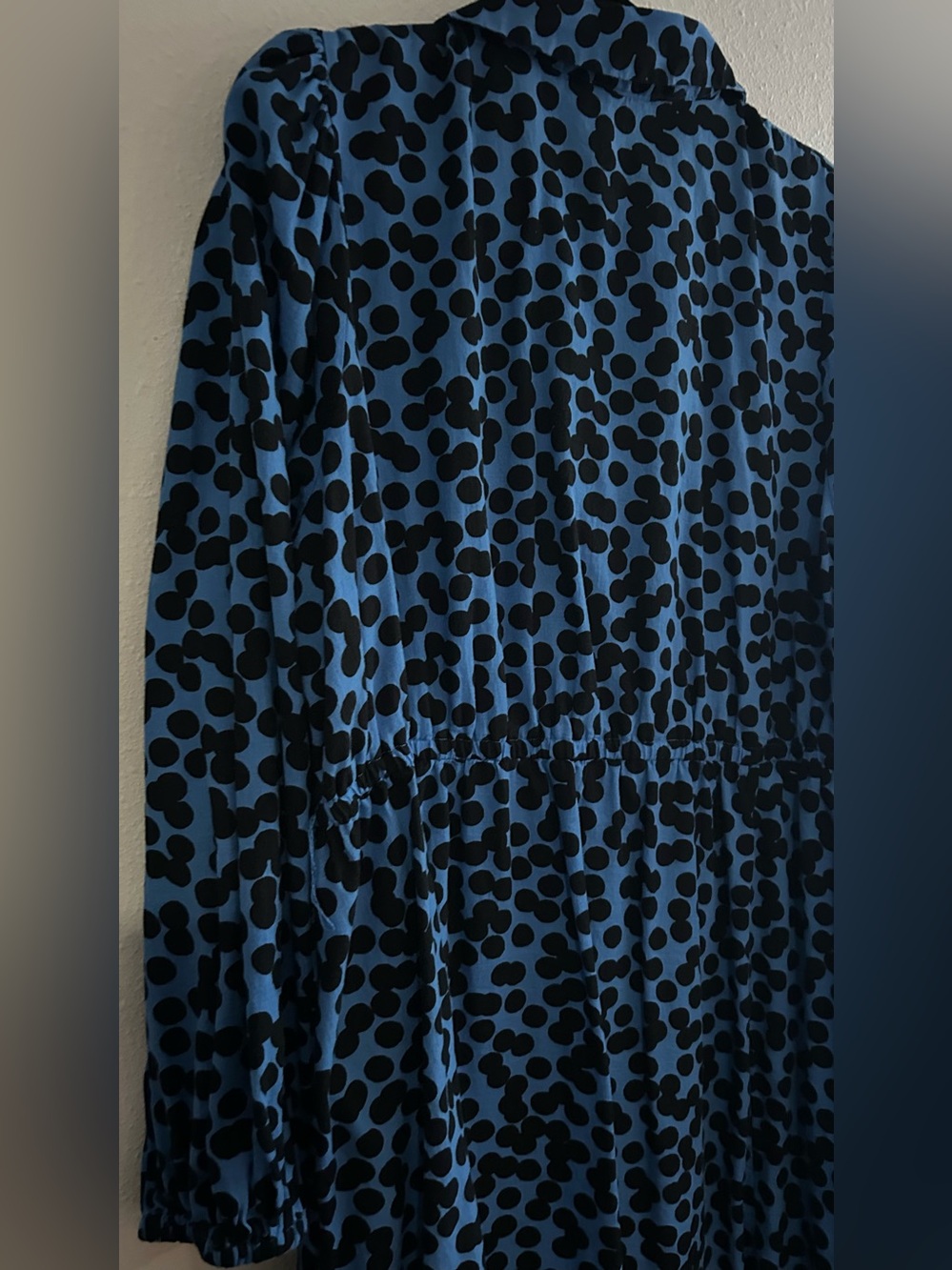 Ava & Viv Blue and Black Polka Dot Midi Dress - Picture 7 of 7
